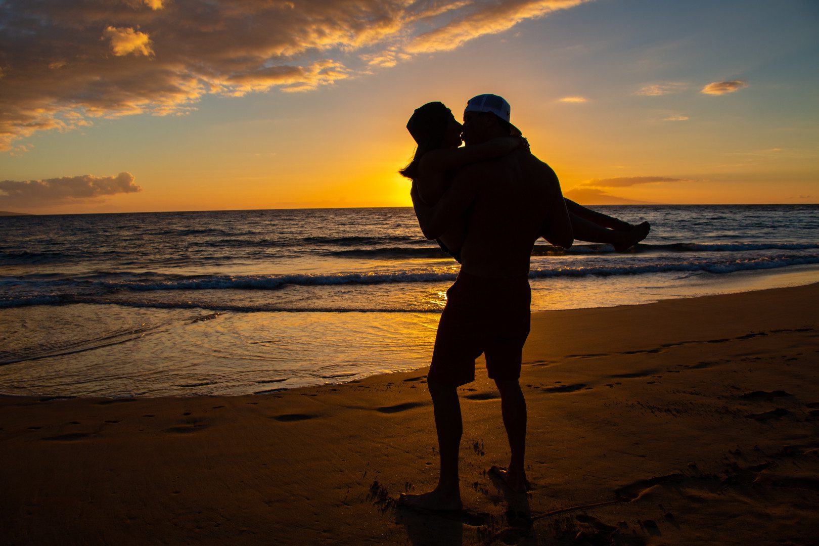 Couple Creates Romantic Moment And Witnessing the sunset