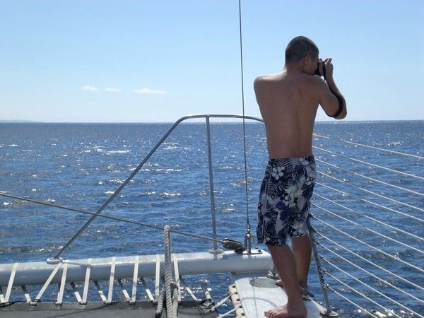 An individual capturing picture from the ship