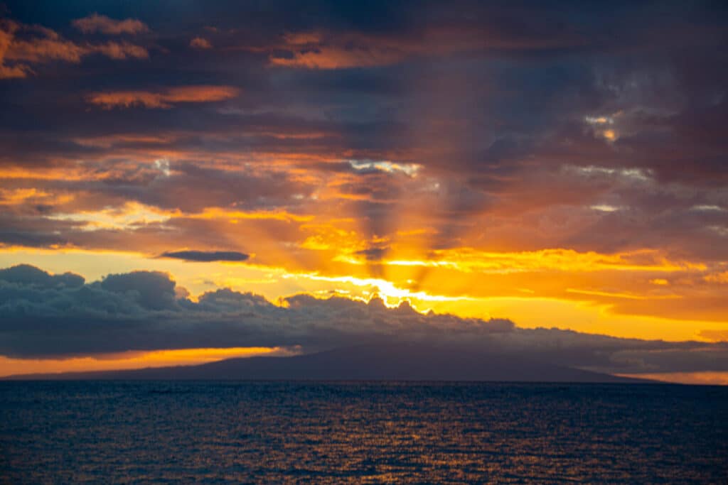 Beautiful sunset near Maui HI