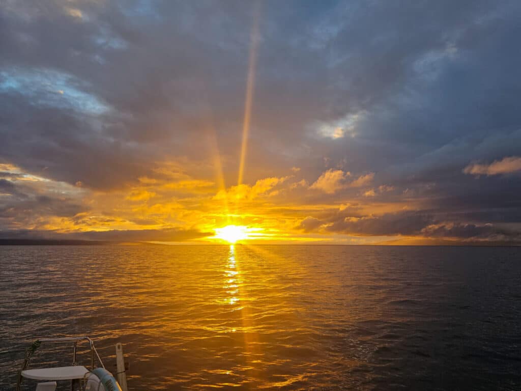 A beautiful sunrise view from a boat