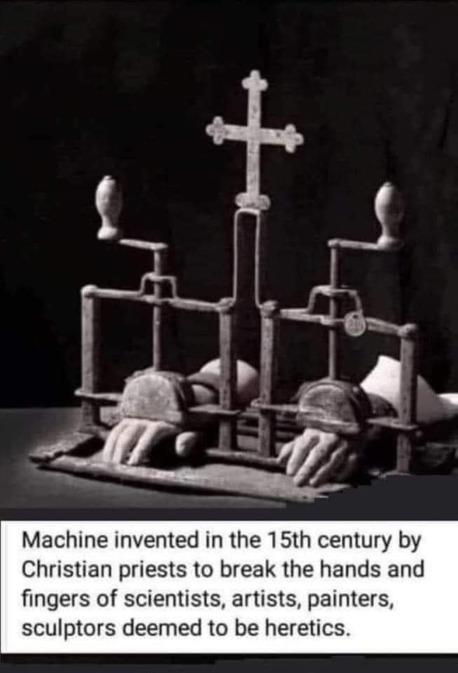 A 15th-century mechanical device with rotating components and a cross.