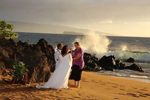 wedding ceremony on a beach in Maui