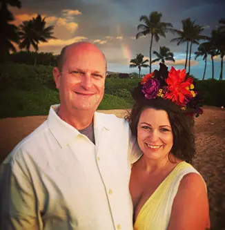 Bride and groom about to get married in Maui