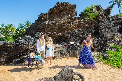 Wedding ceremony on a beach in Maui